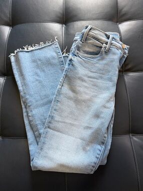 MOTHER light blue straight leg jeans